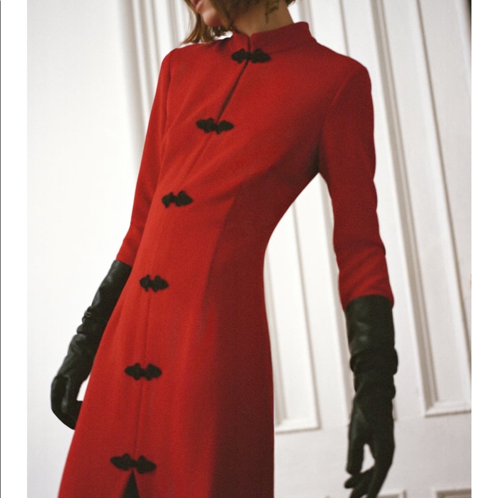 ZARA RED TOGGLE DRESS - Picture 7 of 12
